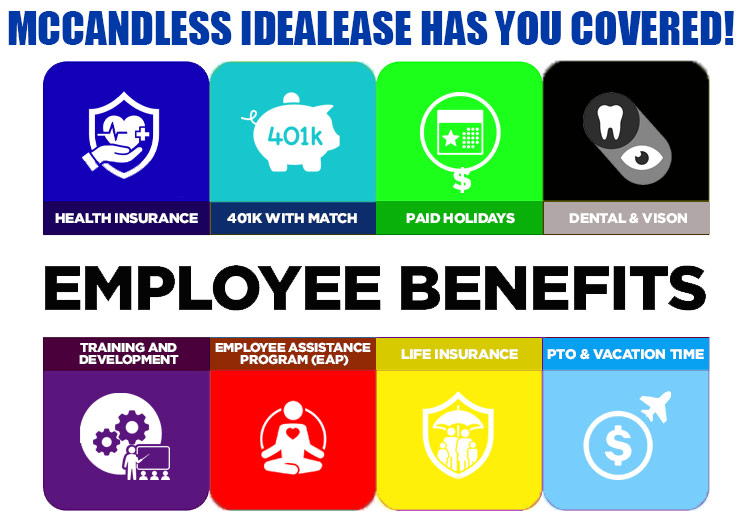 McCandless Idealease offers an attractive benefits package to employees
