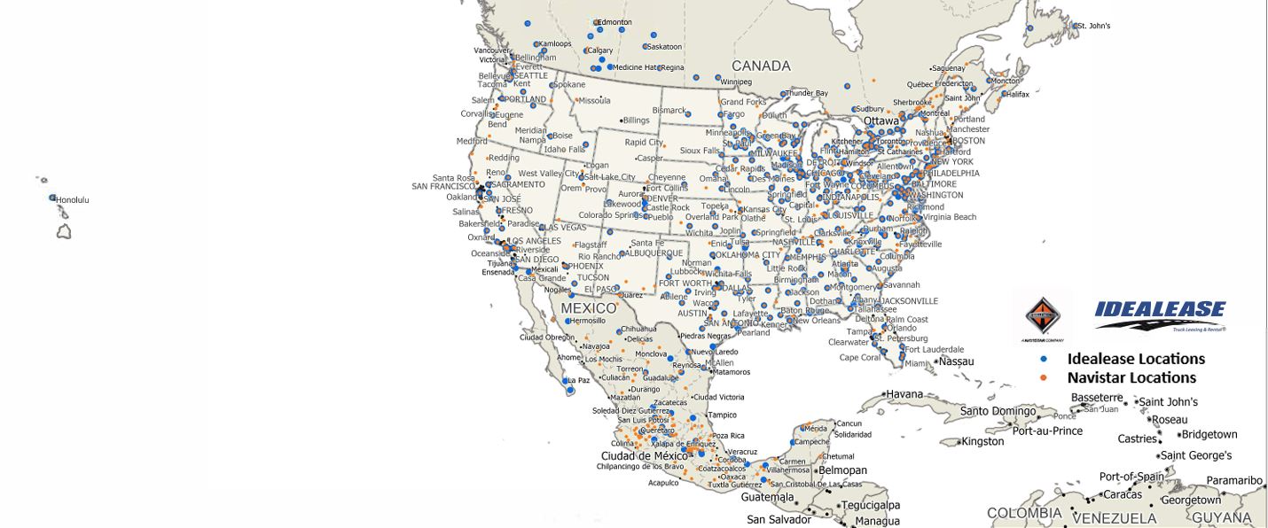 Idealease locations across US, Canada and South America